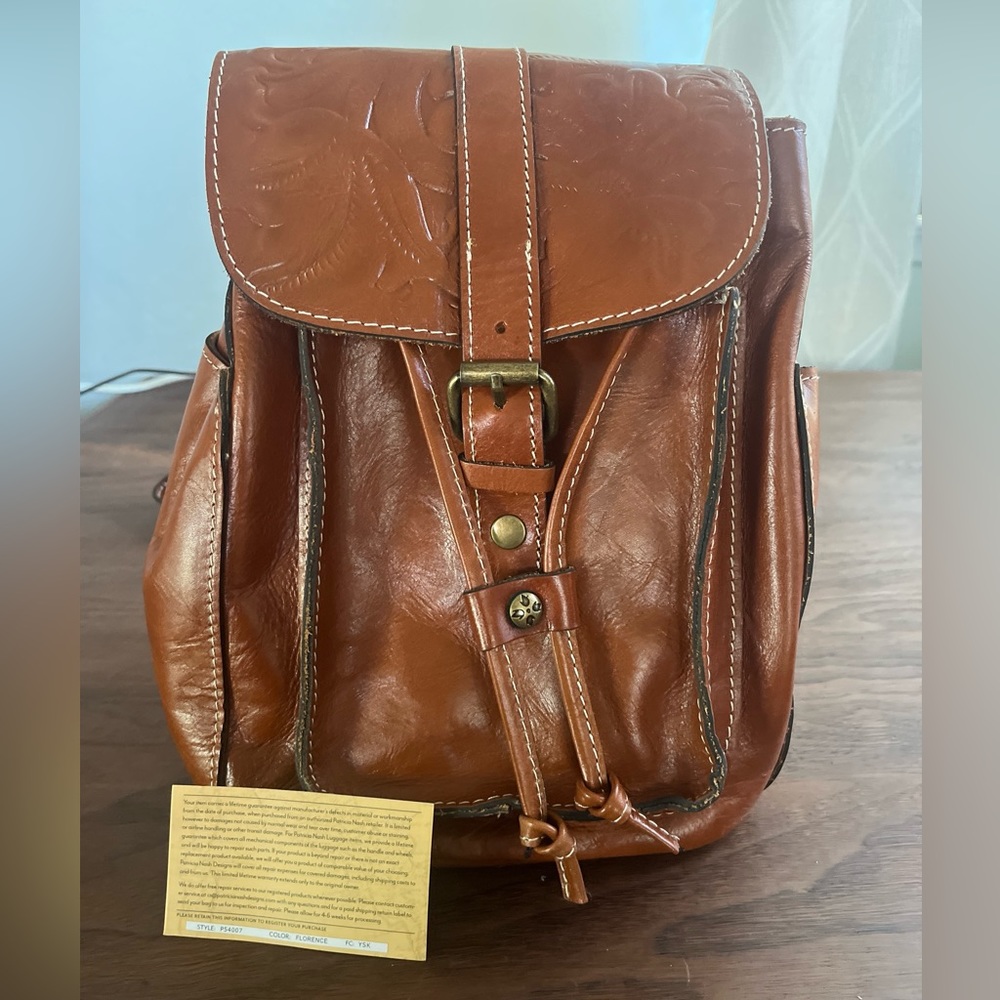 Patricia Nash hand tooled leather backpack